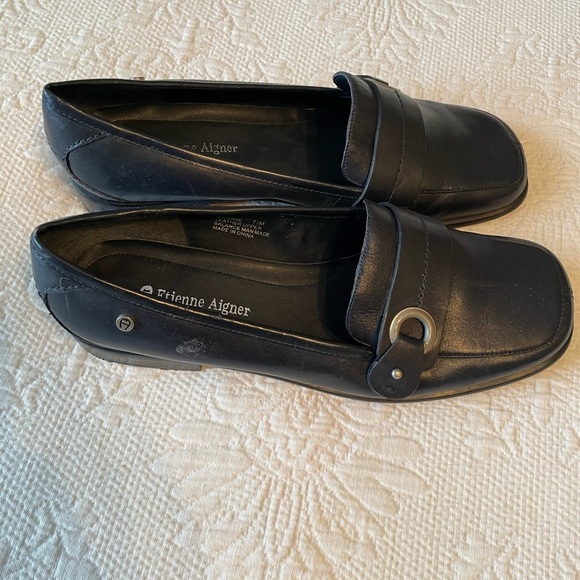 Etienne Aigner Loafer Shoe Women’s 7.5 M Y2K Vintage Black Leather GUC - Picture 2 of 6